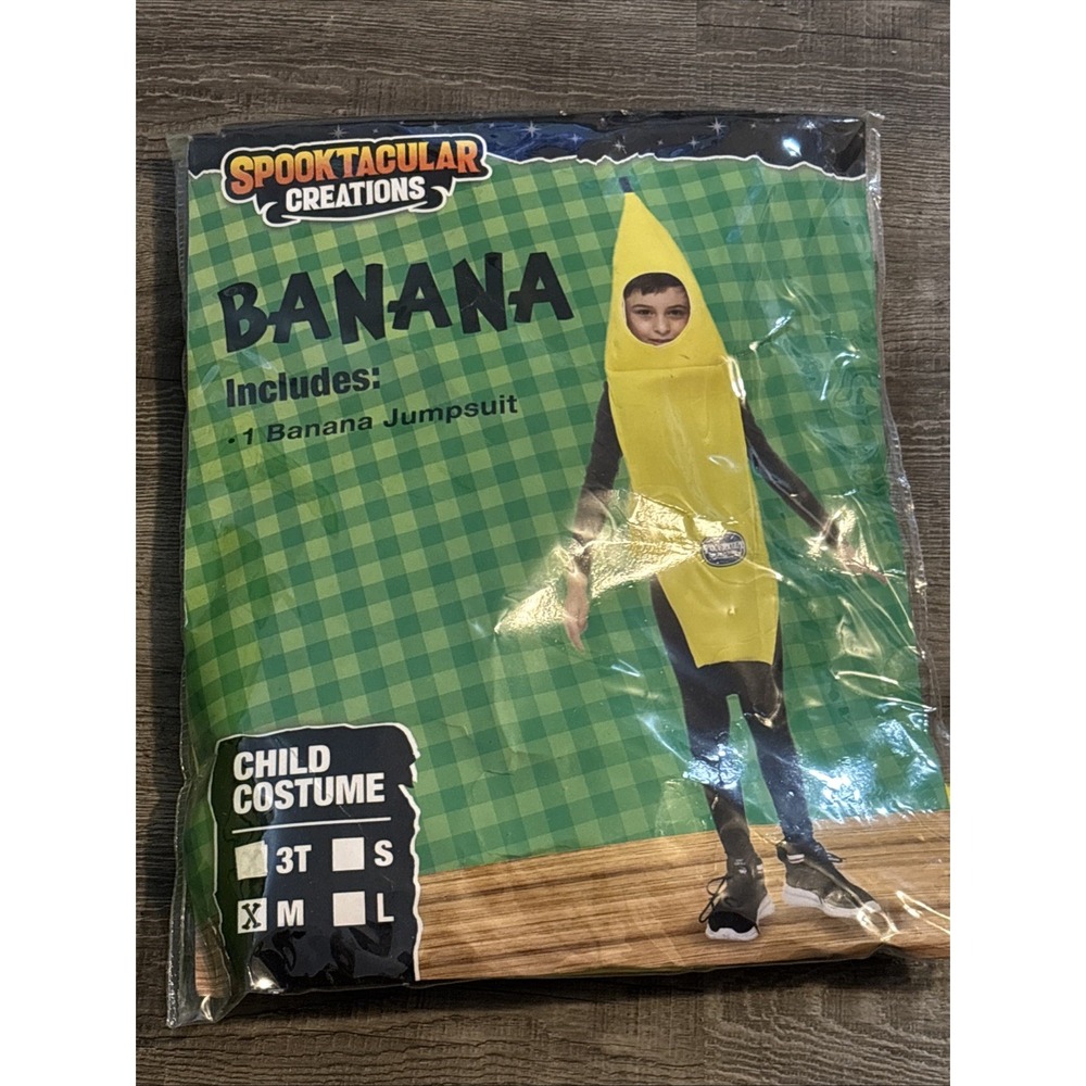 Spooktacular Creations Halloween Banana Costume Kids Tropical Fruit Jumpsuit Sm
